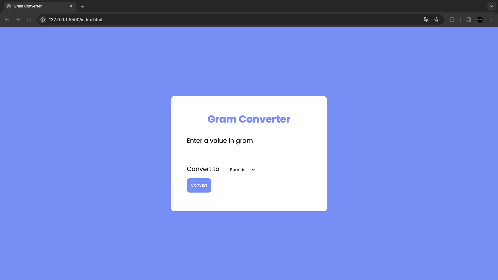 Gram Converter